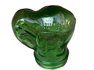 VTG ORIGINAL JUMBO ELEPHANT PEANUT BUTTER GREEN GLASS COIN BANK FIGURAL - Picture 1 of 2