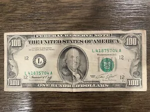 1974 Old Hundred dollar bill - Picture 1 of 2