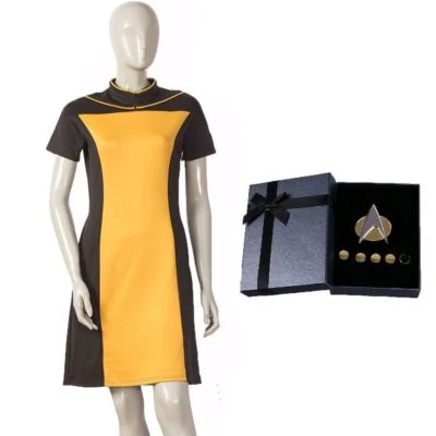 Prendedor de vestido amarillo uniforme Skant para mujer The Next Generation Foto 1 de 4