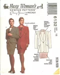 McCall's 6132 Nancy Zieman Busy Woman Jacket & Skirt Pattern Size 16 UNCUT FF - Picture 1 of 2