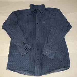 Ariat Hemd Herren mittelblau Print Button Down Langarm Westernhemd - Bild 1 von 6