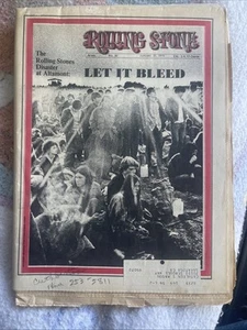 Rolling Stone Mag #50 1970 Rolling Stones Concert Altamont Hells Angels Bikers - Picture 1 of 24