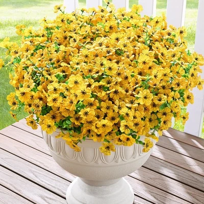 Flores artificiales para exteriores, 12 paquetes de plantas sintéticas para exteriores, resistentes a los rayos UV Foto 1 de 4