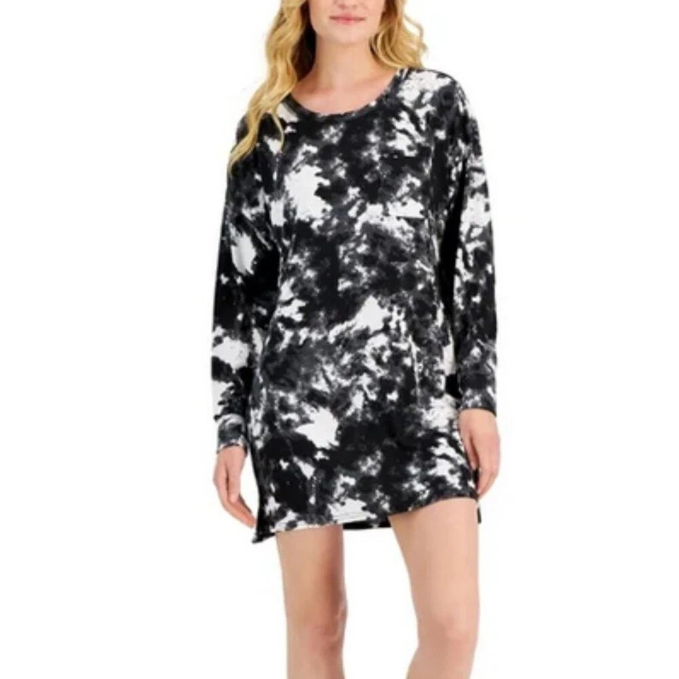 Camisa de dormir Jenni Supersoft para mujer blanca Dynamic Tiedye talla grande Foto 1 de 1