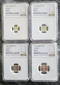 1983 Great Britain 4 Coin Maundy Set NGC MS 68-69 With Box - Picture 1 of 11