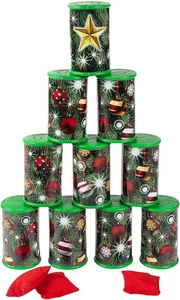 Juego de lanzamiento de latas de Navidad - Imagen 1 de 2