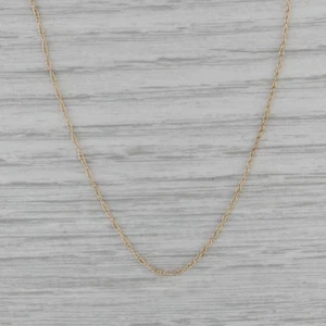 Fine Rope Chain Necklace 14k Yellow Gold 19" 1mm - Picture 1 of 6