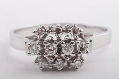 Diamond Ring 585 Er White Gold 14kt Gold Large 59 - Изображение 1 из 4