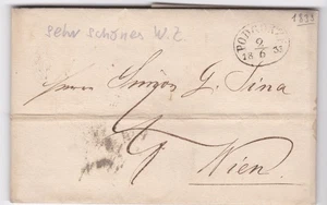 Adelspost,Podgorze 1833,Faltbrief an Baron von Sina nach Wien,1833 - Foto 1 di 3
