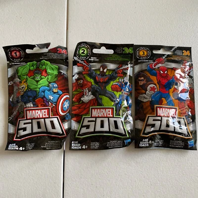 Marvel 500 Series 1, 2 And 3 Collectible Figure Blind Bag Lot of 3 Sealed RARE - Image 1 of 4