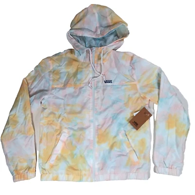 Chaqueta cortavientos con capucha forrada tricolor Vans Class XS Kastle para mujer, nueva Foto 1 de 4