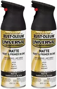 330505 Universal All Surface Spray Paint, 12 Oz, Matte Farmhouse Black (Pack of - Picture 1 of 11