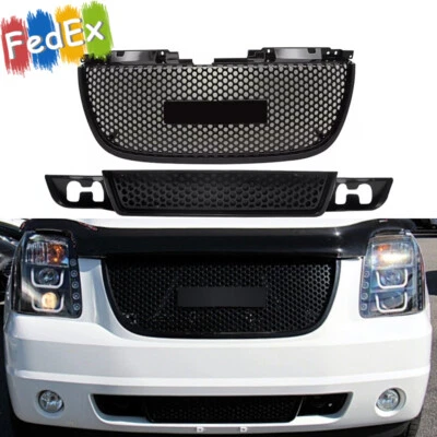Gloss Black Front Lower Grille Grill Assembly For GMC Yukon XL Denali 2007-2014 - Image 1 of 4