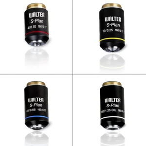 Parco Scientific 4X, 10X, 40X, 100X Semi-Plan Achromatisches DIN Objektiv Konvolut - Bild 1 von 4