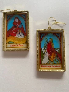 Juego de 2 adornos navideños para belén de plástico - Imagen 1 de 3