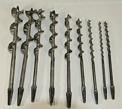 Spiral Augers x9 for Hand Brace MAINBOR Irwin type made in USA Woodwork Drills - Image 1 of 4