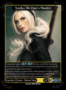 Yuriko, the Tiger's Shadow - High Quality Altered Art Custom Cards