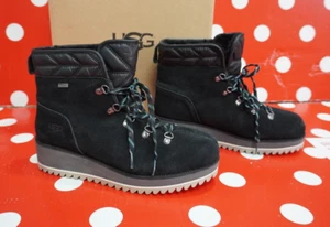 Stivali donna UGG betulla stringati taglia EU 40US 9 drytech impermeabili lana nero scamosciato - Foto 1 di 12