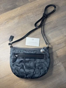 Coach Signature Mini Tasche Callout Plissee Jacquard Crossbody Logo Monogramm Neu ohne Etikett - Bild 1 von 8