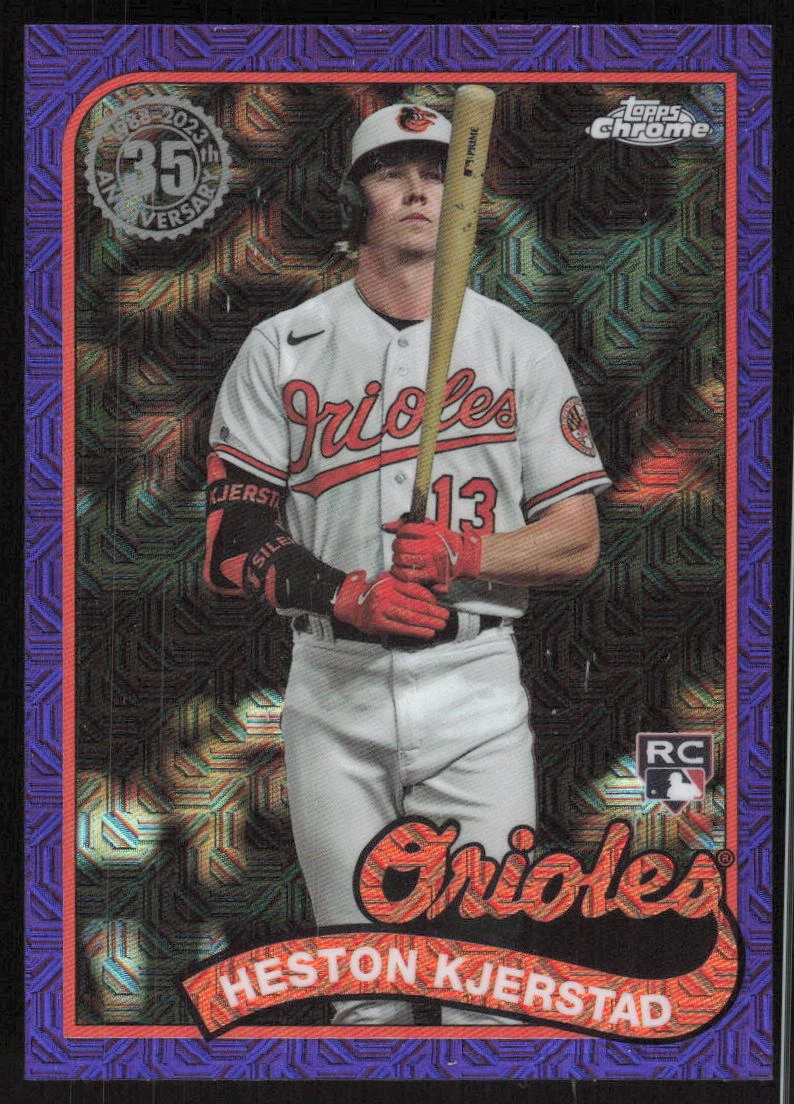 2024 Topps #T89C-79 Heston Kjerstad 1989 Baseball Silver Pack Chrome Purple /75