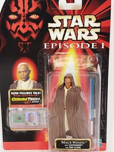 Star Wars Mace Windu W/ Lightsaber & Jedi Cloak Plus Commtech Chip - Picture 1 of 8