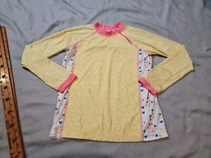 Coolibar Shirt Youth Girls XL Yellow Morada Everyday Heart Sun Protection UPF 50 - Picture 1 of 13
