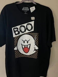 Neu mit Etikett Nintendo offiziell lizenziertes Super Mario Boo schwarzes Herren-T-Shirt Größe XL - Bild 1 von 2
