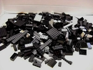 LEGO Lote Aleatorio a Granel 4 lb Suelto Ladrillos NEGROS y GRIS Placas Tapas Piezas Piezas  - Imagen 1 de 10