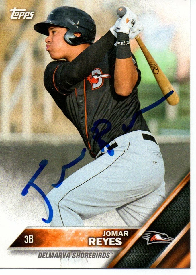 Jomar Reyes Delmarva Shorebirds 2016 Topps Pro Debut Autographed Signed Card - Image 1 of 1