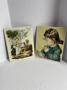 Vintage Playskool Golden Press Jigsaw Puzzle Tray Lot Of 2 Religious Doves - Picture 1 of 15