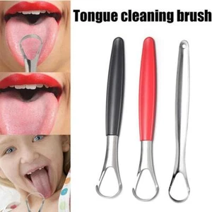 Tongue Scraper Cleaner Steel Bad Breath for Dental Care Tools 2024 New - Foto 1 di 15