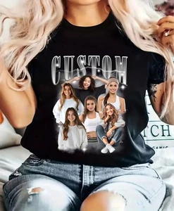 Personalised Bootleg T Shirt, Retro Custom Bootleg Rap Tee, Custom name & photos - Picture 1 of 6