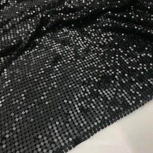 Metal Sequin Mesh Fabric Shiny Sheet Chainmail Aluminum Net Clothing Craft Sew - Picture 1 of 30