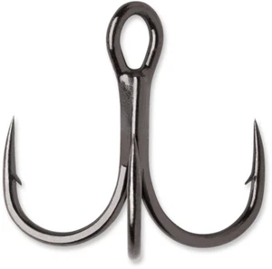VMC Hybrid Treble Hook Short 1X Black Nickel 4 Pack Bass Fishing Terminal Tackle - Picture 1 of 3