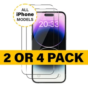 Tempered Glass Screen Protector for iPhone 16 15 14 13 12 11 XR XS Pro Max Mini - Picture 1 of 10