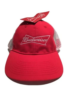 NEU Budweiser Bier bestickt Netzrücken Erwachsene verstellbar Druckknopflasche Mütze - Bild 1 von 6