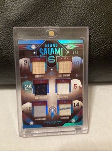 2022 LEAF IN THE GAME USED SPORTS GRAND SALAMI 6 BABE RUTH,KEN GRIFFEY JR # 3/5