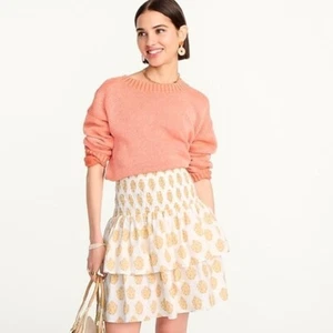Minifalda con volantes ahumados J Crew Tonya estampado en bloque floral S Ret $90 - Imagen 1 de 4