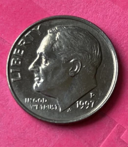 1997 P Roosevelt Dime, DDO/DDR Strong Doubled Eyelid, Scope Photos, AU, #DI-034 - Picture 1 of 13