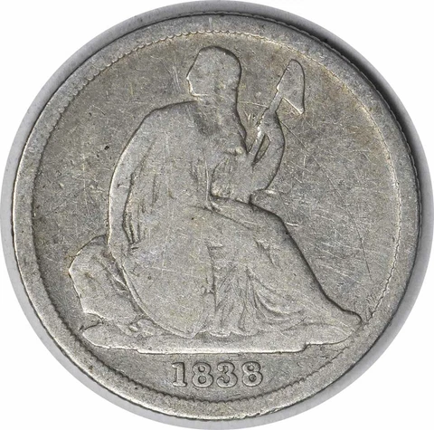 1838-O Liberty Seated Silver Dime No Stars VG Uncertified #108 Cover