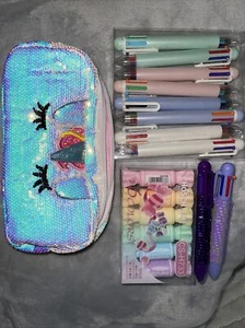 Einhorn Schreibpapier Set mit Bleistiftetui - 8 mehrfarbige Stifte und Hi-Lights - Bild 1 von 5