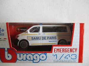 MINIATURE VW T6 SAMU DE PARIS SMUR NECKER B BURAGO EMERGENCY 1/43 - Bild 1 von 6