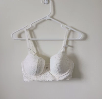 Sutiã Aerie Feminino Balconette Tamanho 36C Marfim Muito Bom Forrado Renda Tira Novo com etiquetas - Imagem 1 de 4