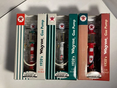 LOT OF 3 Vintage Wayne Texaco Gas Pump 1997 Replica by GearBox - Image 1 of 4