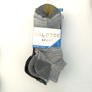 GOLD TOE Womens 6 Pair Gray No Show Sports Socks Arch Support Mesh Ventilation - Picture 1 of 8