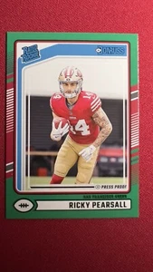 2024 Donruss Ricky Pearsall Green Rated Rookie Press Proof RC #318 49ers - Bild 1 von 2