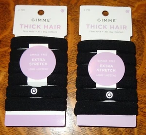 Gimme Beauty Nuove Fasce per Capelli Spesse Nere 12 Conti Portacoda di Cavallo Extra Elasticizzate - Foto 1 di 4