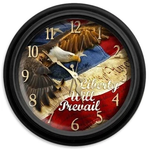 Reflective Art ‘ Liberty Will Prevail’ Classic Wall Clock, 16-Inch. RETIRED - Picture 1 of 3