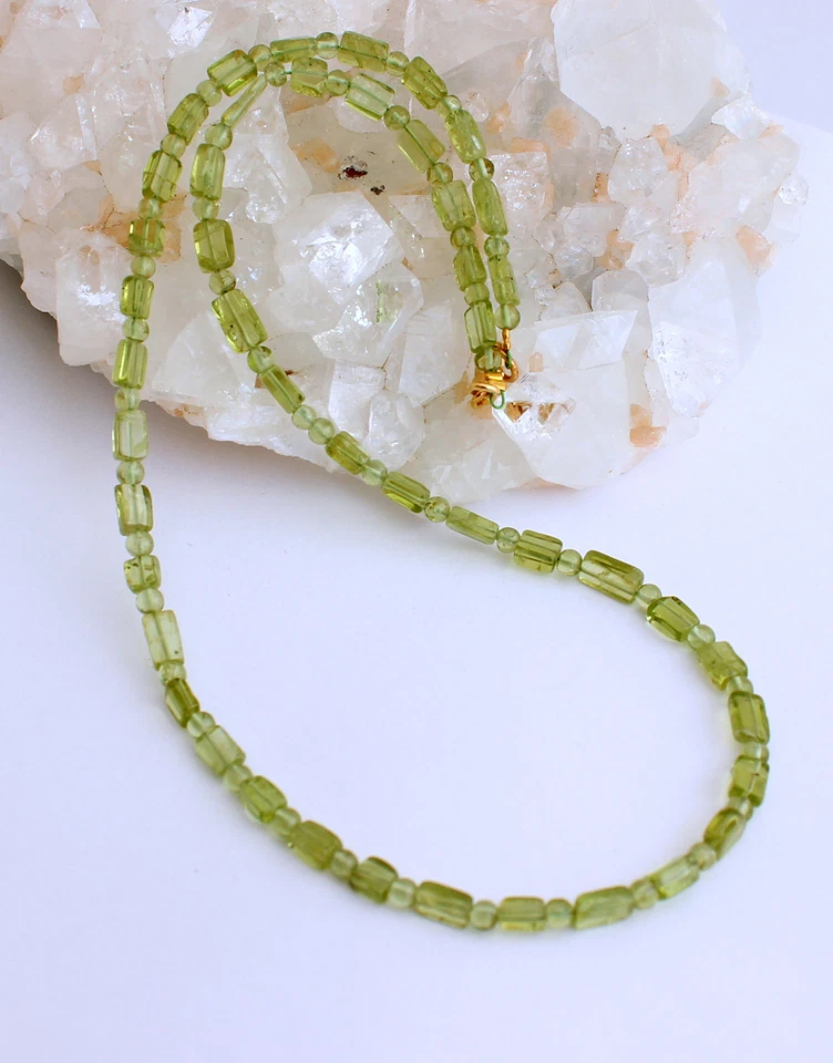 Peridot kette edelsteinkette Olivin Grün Collier Halskette peridotkette Edel Neu - Bild 1 von 1