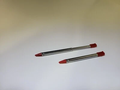 Pair of Red/Silver retractable Stylus Set for Nintendo 3DS model CTR-001  #N14 - Image 1 of 4